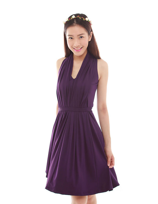 Marilyn Dress in Velvet Purple